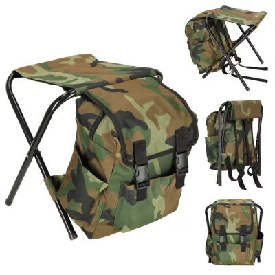   Összecsukható Kemping Horgász Szék és Hátizsák #camouflage