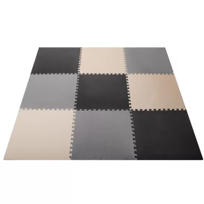 Szivacs puzzle szőnyeg 9db (180x180cm) #szürke/krém/gafit
