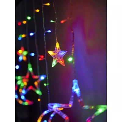   Csillagos Holdfény LED Fényfüggöny – 2,5m, 138 Színes LED