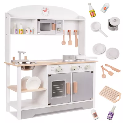  Játékkonyha gyerekeknek – 82 cm magas, Modern stílus, kiegészítőkkel