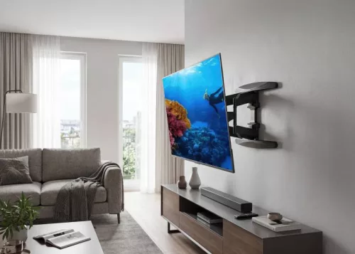 TV konzol 37-85" dönthető, forgatható és kihajtható – 60 cm-es kinyúlással