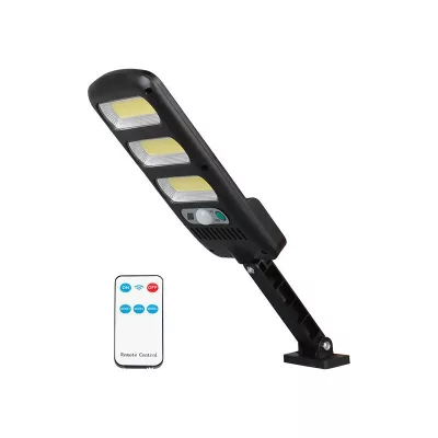   Napelemes kültéri lámpa 3 COB LED, 24 W, 1800 LM, Mozgás- és alkonyatérzékelős, 1800 Mah-s Akkumulátor, Távirányító