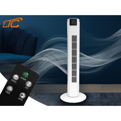 LTC Oszlop Ventilátor 50W, távirányítóval #fehér