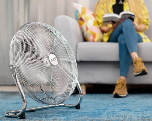 Nagy teljesítményű padlóventilátor – LTC 18″ / 120W / Króm