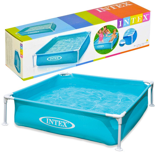 INTEX Gyerek fémvázas kerti pancsolómedence – 122 × 122 × 30 cm, 342 liter
