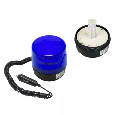 Mágneses LED Optikai jelzőkészülék - 12V, Kék