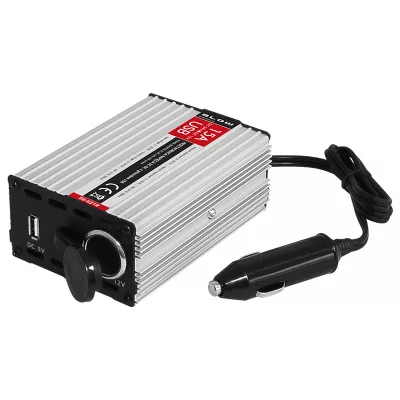   Feszültség átalakító inverter - 24V / 12V 15A - USB kimenettel