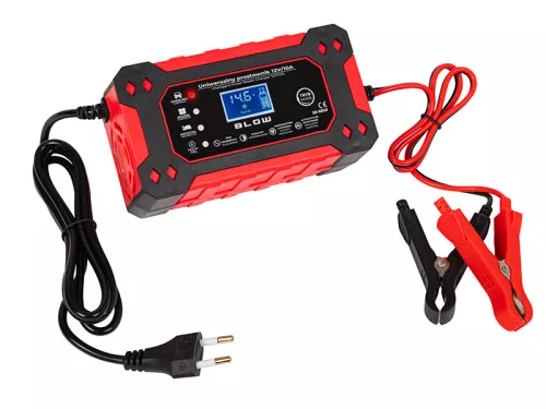 BLOW Automatikus Akkumulátortöltő 12V / 10A – LCD kijelzővel és javító funkcióval