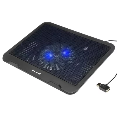   Laptop Notebook hűtőállvány USB 15,6" Fekete színű Kék Led ventillátor	