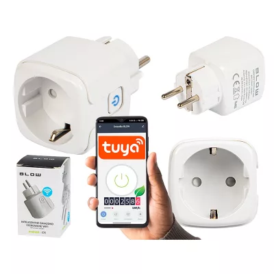 TUYA V3 Smart WiFi-vezérelt aljzat, fehér