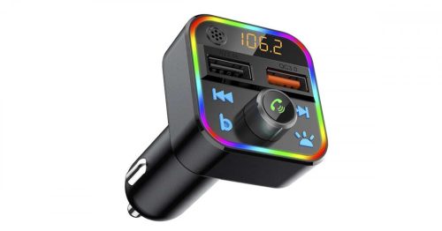 RGB Bluetooth FM Transzmitter telefon kihangosítóval