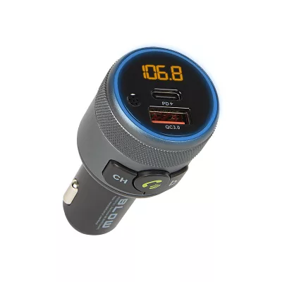   Bluetooth 5.1 FM Transzmitter telefon kihangosítóval + USB 3.0 Gyorstöltő