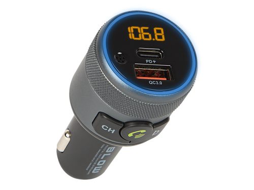 Bluetooth 5.1 FM Transzmitter telefon kihangosítóval + USB 3.0 Gyorstöltő